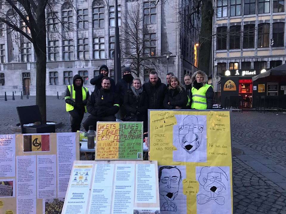 31 janvier 2019 stand GJ Place du Marché à Liège