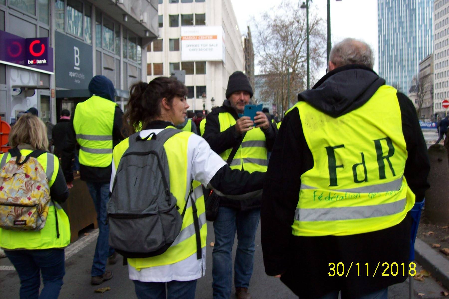 Jak le 30 nov 18 à BXL avec son gilet FdR