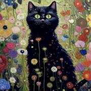 Klimt chat de jardin
